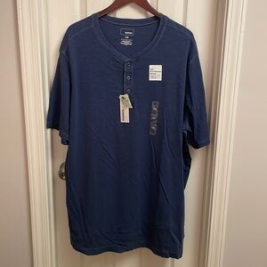 Men’s Blue Henley Shirt- 2XB